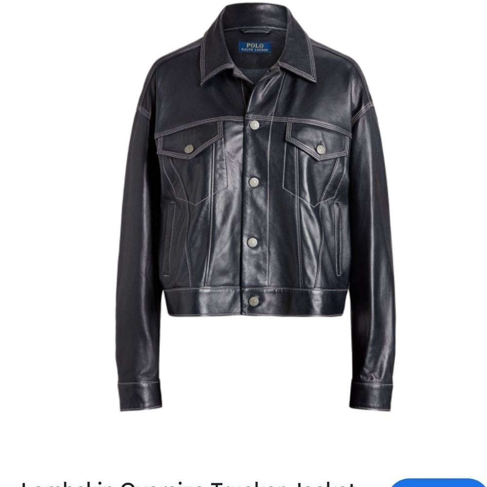 Polo Ralph Lauren lamb leather moto jacket NWT black